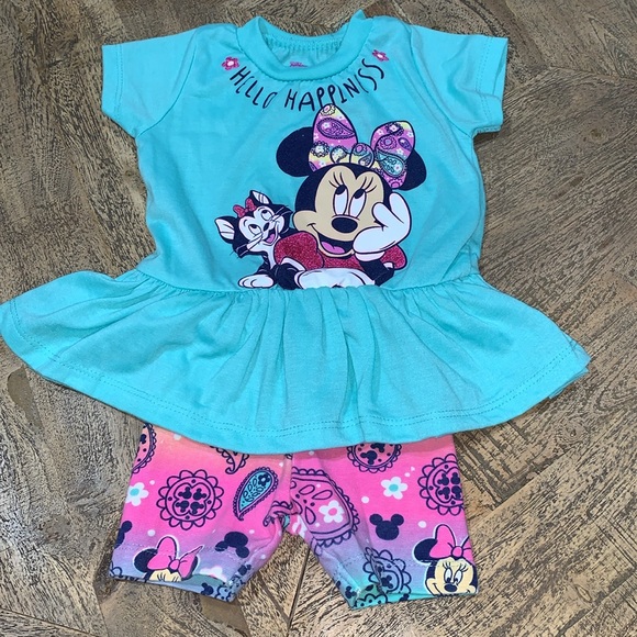 Disney Minnie Mouse Toddler Girls T-Shirt and Shorts Outfit Set! - Picture 6 of 9